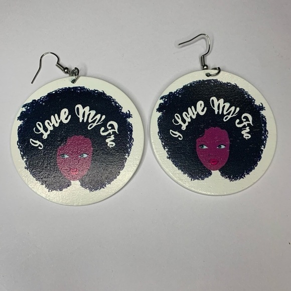 K) Set of 3 Black Girl Earring - Picture 4 of 9